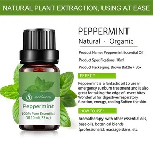 Infographie détaillée de l'huile essentielle de menthe poivrée et ses usages