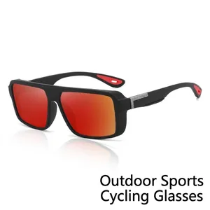 Large frame polarized sports sunglasses for outdoor cycling and driving with UV protection.