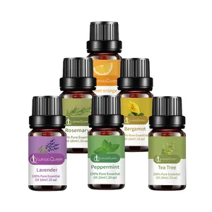 Coffret cadeau de 6 huiles essentielles végétales pures pour soins et massage