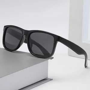 Classic black square polarized sunglasses for men and women perfect for driving and cycling