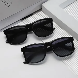 Fashionable black square polarized sunglasses for men and women perfect for outdoor driving