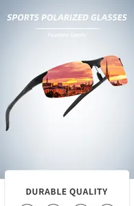 Detailansicht der Sport-Polarisationssonnenbrille mit Sonnenuntergangsreflexion