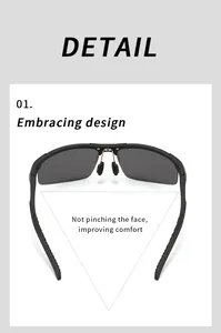 Detail der polarisierten Sportsonnenbrille mit komfortablem Design für Radfahrer