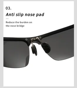 Detailaufnahme des rutschfesten Nasenpads einer polarisierten Sportsonnenbrille