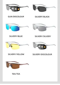 Katalog für Sport-Polarisationssonnenbrillen in verschiedenen Gläserfarben und Rahmen.