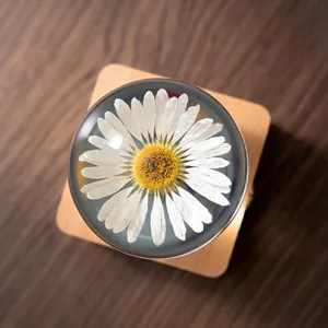 Crystal Ball Preserved Daisy Night Light Wood Base Dimmable Bluetooth Speaker Desk Lamp Creative Gift For Women Men Home Decor