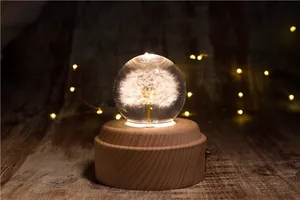 Vista dettagliata del soffione all'interno di una lampada carillon a sfera di cristallo