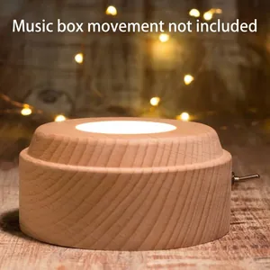 Wooden LED rotating base for crystal balls and music boxes with a toggle switch