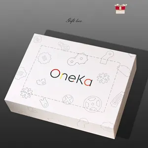 Elegant white gift box with OneKa branding for handmade resin whale night light lamp
