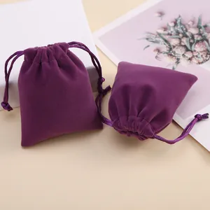 Μωβ Βελούδινο Σακουλάκι με Κορδόνι Θήκη Δώρου για Κοσμήματα Κομψή Βελούδινη Θήκη για Αποθήκευση Κοσμημάτων Συσκευασία