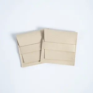 Bolsa de Joyería de Microfibra de Gamuza Funda de Almacenamiento con Tapa Abatible Bolsa Suave para Pendientes Anillos Collares Bolsa de Regalo