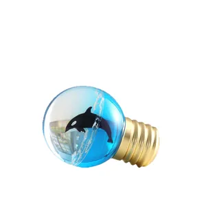 Luce notturna creativa in resina con balena a forma di lampadina, decoro oceano.