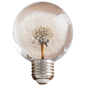 Ornement créatif en cristal de pissenlit avec culot à vis E27 pour décoration intérieure