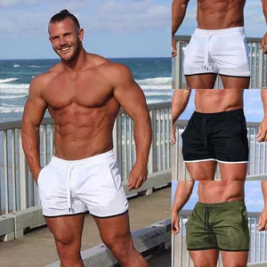 Pantalones cortos de running de malla para hombre en blanco, negro y verde oliva