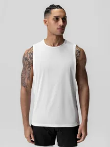 Débardeur de sport blanc en mesh pour homme, séchage rapide pour fitness et basket
