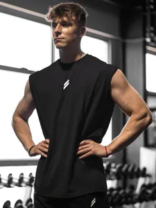Canotta sportiva da uomo in rete nera traspirante per fitness e corsa