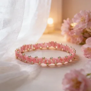 Handmade Natural Stone Beaded Bracelets For Women Men Bohemian Pink Turquoise Elastic Stretch Bracelets Fashion Jewelry Gift