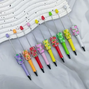 Creatieve DIY Fruit Kralen Balpen Kleurrijke Ingelegde Strass Kunstparel Decoratieve Schrijfpen Kantoor Schoolbenodigdheden Cadeau