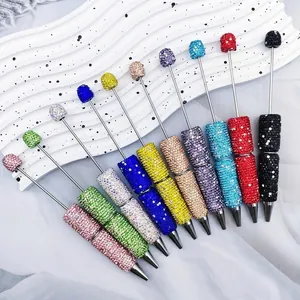 Luxury DIY beaded ballpoint pens fully covered in sparkling colorful AB rhinestones