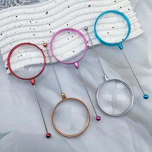Set of five colorful DIY beadable magnifying glasses with electroplated metal frames