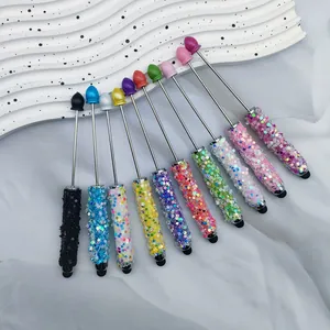 Elegant colorful star sequin stylus beadable pens for DIY touchscreen handmade crafts