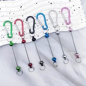 DIY μεταλλικό μπρελόκ καραμπίνερ με χάντρες, σε διάφορα χρώματα για σακίδια πλάτης.