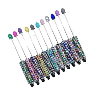 Set of colorful rhinestone studded stylus pens for touch screens in DIY candy style
