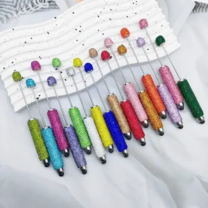 High-quality colorful rhinestone-studded beaded stylus pens for touch screens and devices