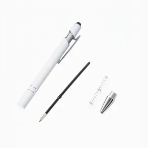 Minimalistische witte metalen stylus pen met aluminium houder en interne onderdelen