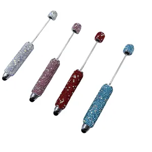 Elegant full rhinestone beaded pens with touch screen tips in four sparkling colors