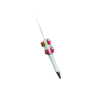 Festive DIY Christmas beaded ballpoint pen with cute snow and gift decorations