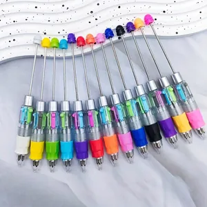 Juego de bolígrafos de 4 colores con cuentas DIY para manualidades creativas y escritura