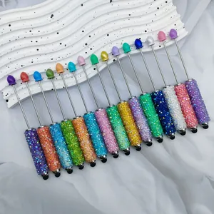 Multicolor Jelly Rhinestone Stylus Ballpoint Pen Glitter Beaded Touch Screen Pen For School Office Writing Stationery Gift