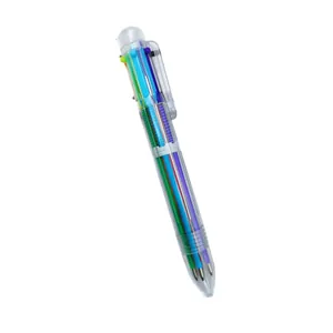Stylo bille rétractable transparent 6 couleurs avec encre multifonction pour journal