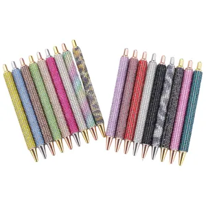 Retractable ballpoint pens covered in sparkling colorful rhinestones, set of 20 pieces