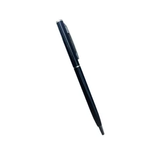Eleganter schwarzer Metall-Kugelschreiber mit silbernem Clip und flachem Kopf-Design
