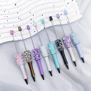 Decorative handmade beaded ballpoint pens with star pearls and glitter crystals