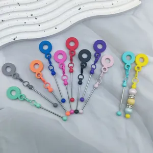 Colorful DIY silicone bead straw charms set with candy-colored dangling accessories
