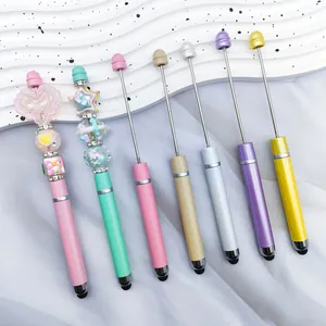 DIY Beadable Stylus Pen Multifunctional Touch Screen Ballpoint Pen With Extended Metal Rod For Office School Student Gift