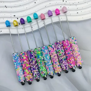 Colorful sprinkle beadable stylus pens for touch screens featuring decorative barrels