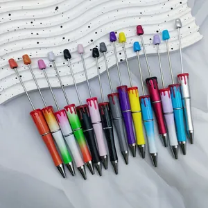 Halloween Bloody Drip Beadable Pen DIY Plastic Metal Ballpoint Pen Spooky Festival Theme Writing Tool For Office School Student Gift