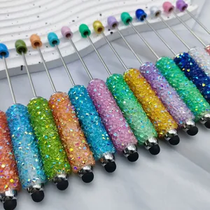 Colorful jelly diamond stylus pens with sparkling rhinestones for mobile touch screens.