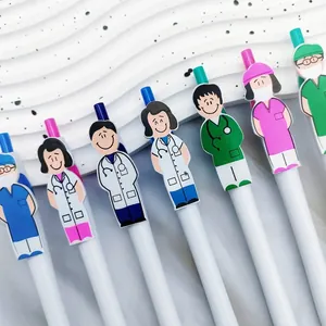 Kugelschreiber-Set im Arzt- und Krankenschwester-Design mit bunten medizinischen Figuren