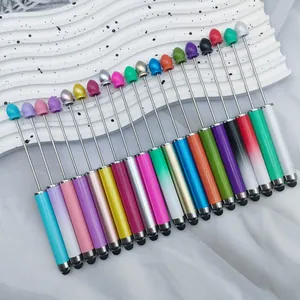 Vibrant DIY beaded stylus pens featuring a variety of gradient candy colors for screens