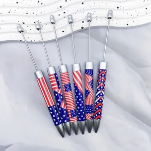 Seis bolígrafos para cuentas con bandera estadounidense para manualidades del 4 de julio