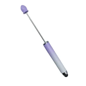 Elegant purple gradient DIY beadable stylus pen for touchscreen writing and creative crafting