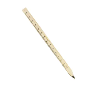 Eco-friendly wooden ballpoint pen with 14cm ruler scale on white background