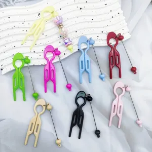 Set of colorful DIY beadable U-shaped hair pins for creative hairstyling