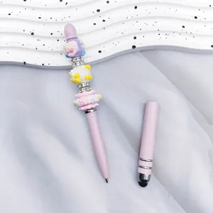 Süßer DIY Perlen-Kugelschreiber mit Touchscreen-Spitze in Rosa und Pastellfarben!!