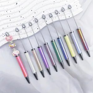 Bolígrafos para Enhebrar Cuentas DIY Coloridos UV Galvanizados Degradados Arcoíris Bolígrafos Personalizados para Escuela Oficina Regalo